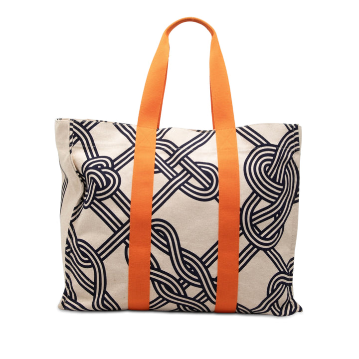 Hermès Noeuds Marins Beach Cabas Tissu