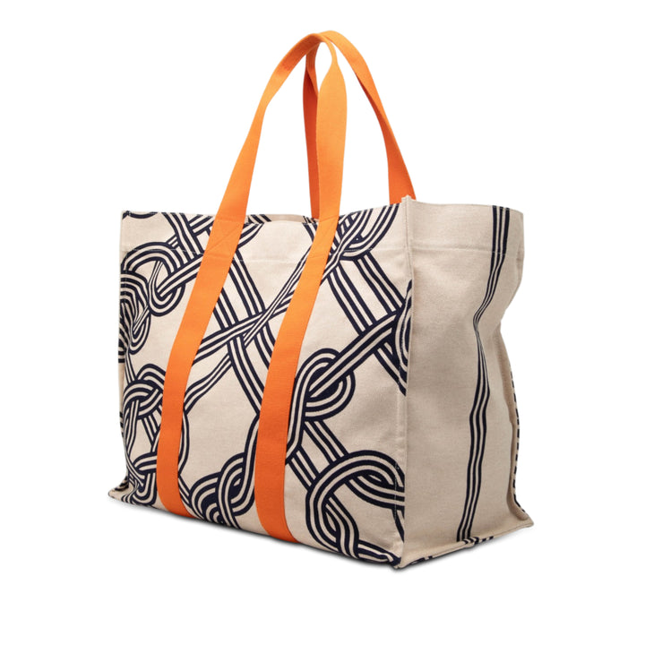 Hermès Noeuds Marins Beach Cabas Tissu