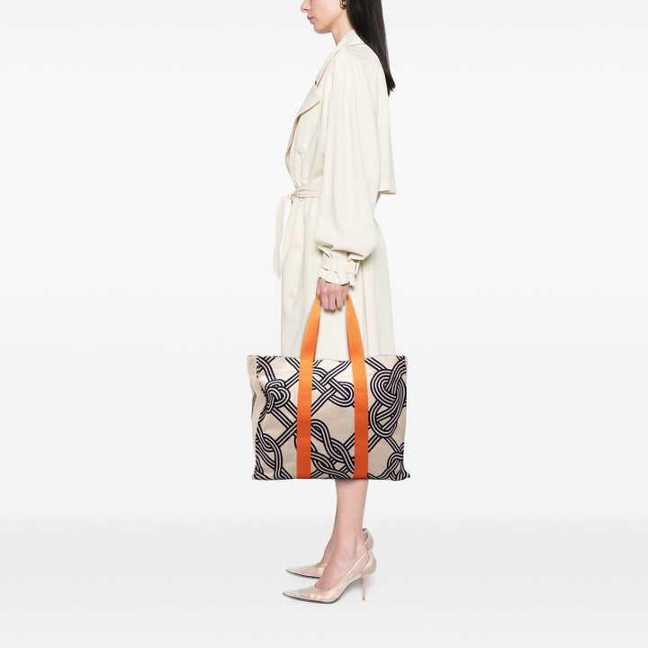 Hermès Noeuds Marins Beach Cabas Tissu