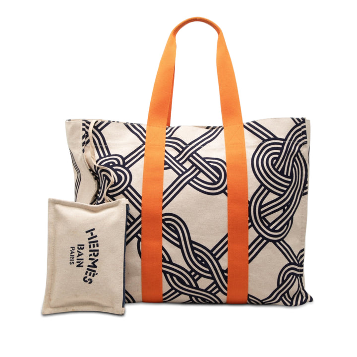 Hermès Noeuds Marins Beach Cabas Tissu
