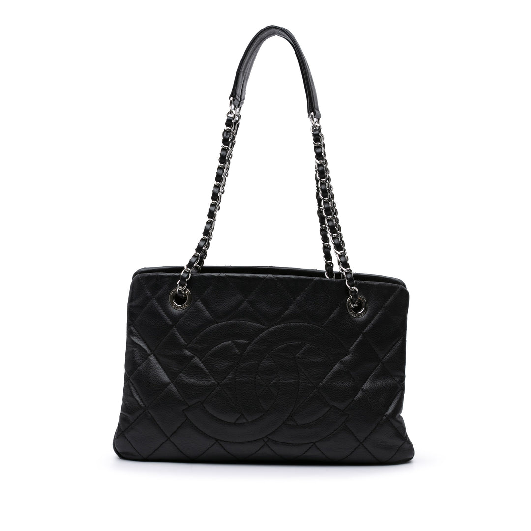 CC Quilted Caviar Soft Tote Black - Gaby Paris