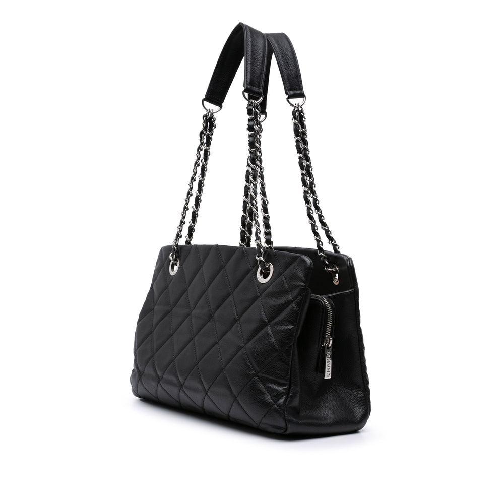CC Quilted Caviar Soft Tote Black - Gaby Paris