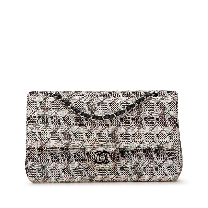 Chanel Medium Classic Tweed Double Flap White - GABY PARIS