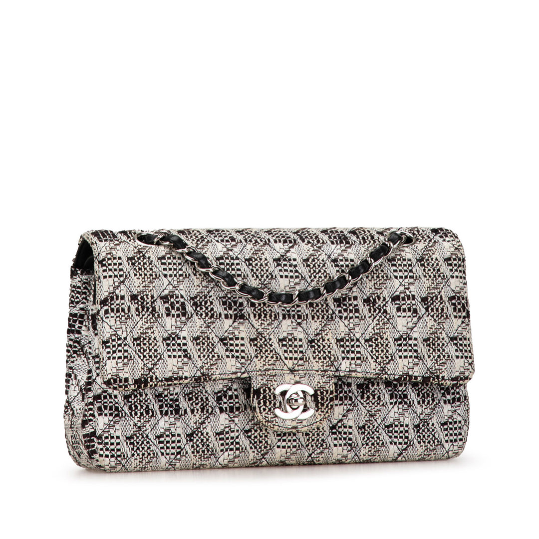 Chanel Medium Classic Tweed Double Flap White - GABY PARIS