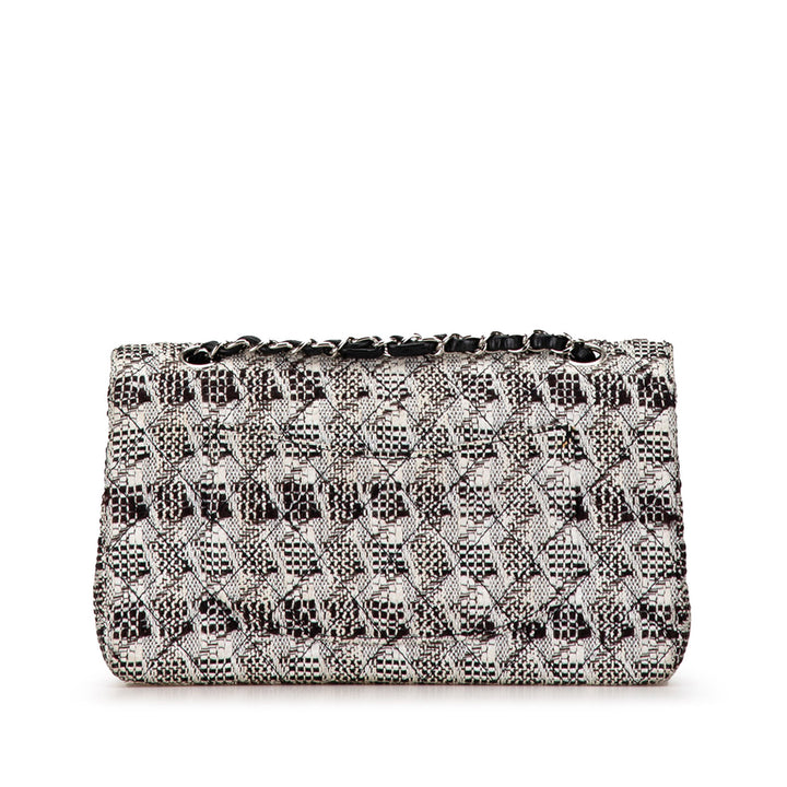 Chanel Medium Classic Tweed Double Flap White - GABY PARIS