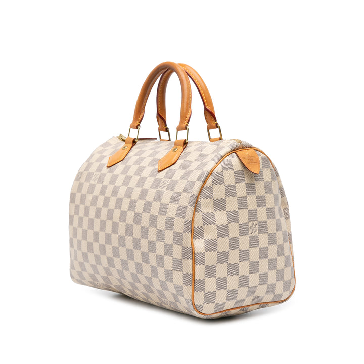 Damier Azur Speedy 30 White - Gaby Paris