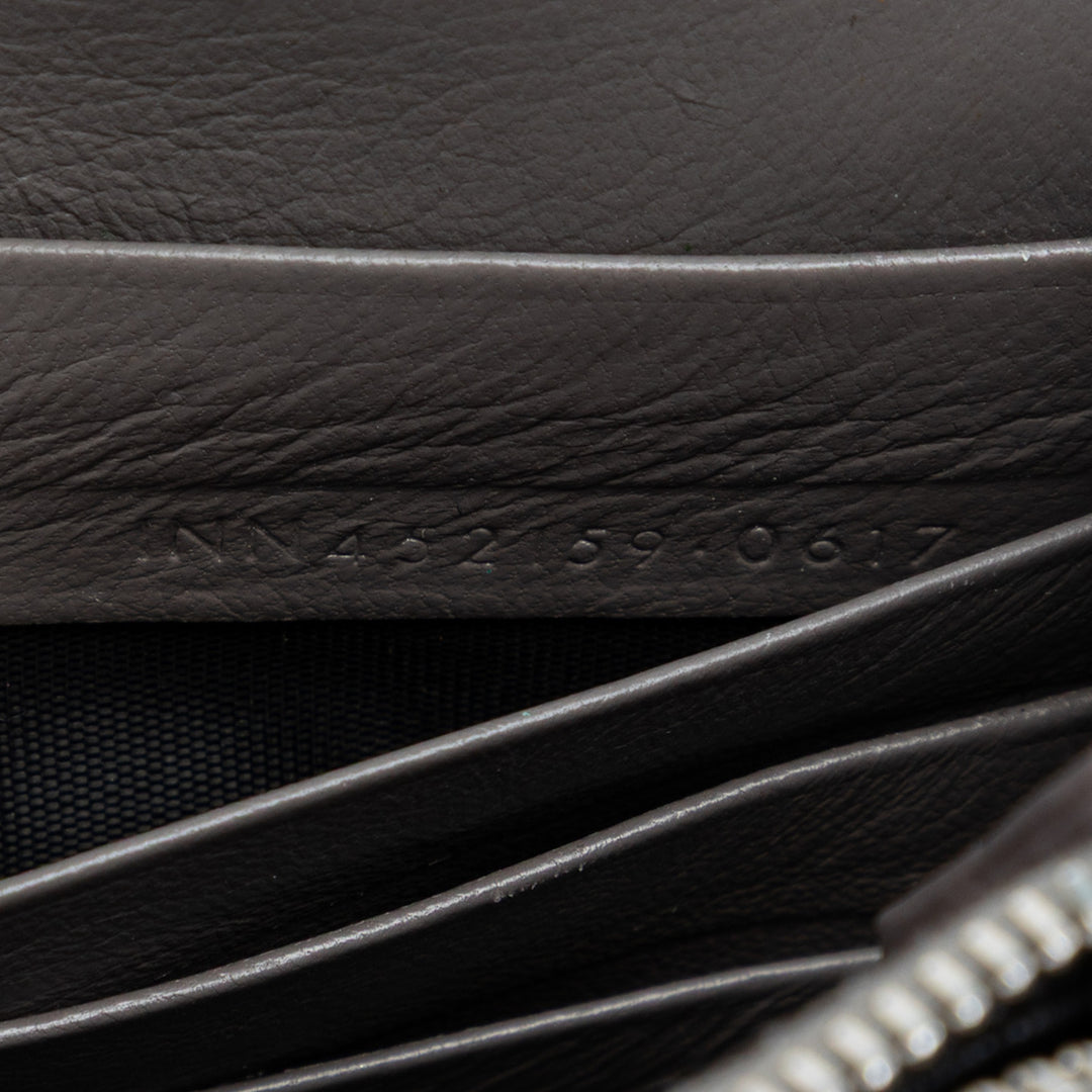 Saint Laurent Croc embossé Cuir Monogram Kate Pompon Wallet on Chain