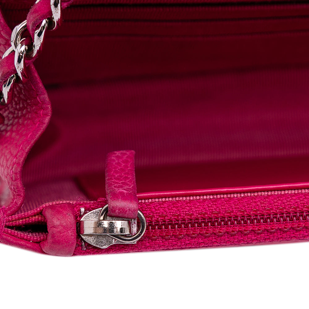 Classic Caviar Wallet On Chain Pink - Gaby Paris