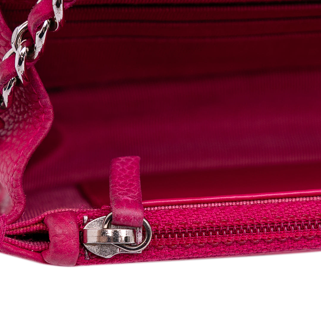 Classic Caviar Wallet On Chain Pink - Gaby Paris