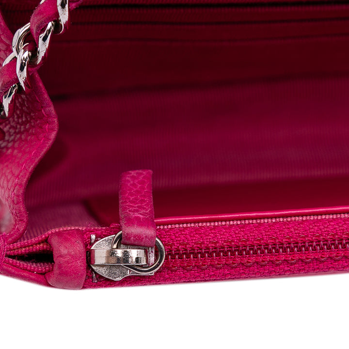 Classic Caviar Wallet On Chain Pink - Gaby Paris