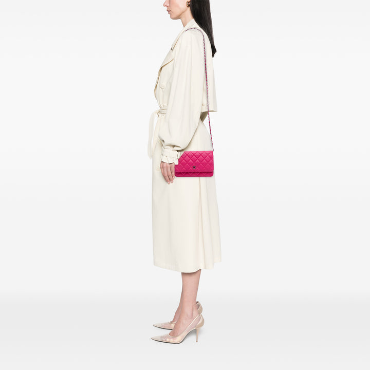 Classic Caviar Wallet On Chain Pink - Gaby Paris
