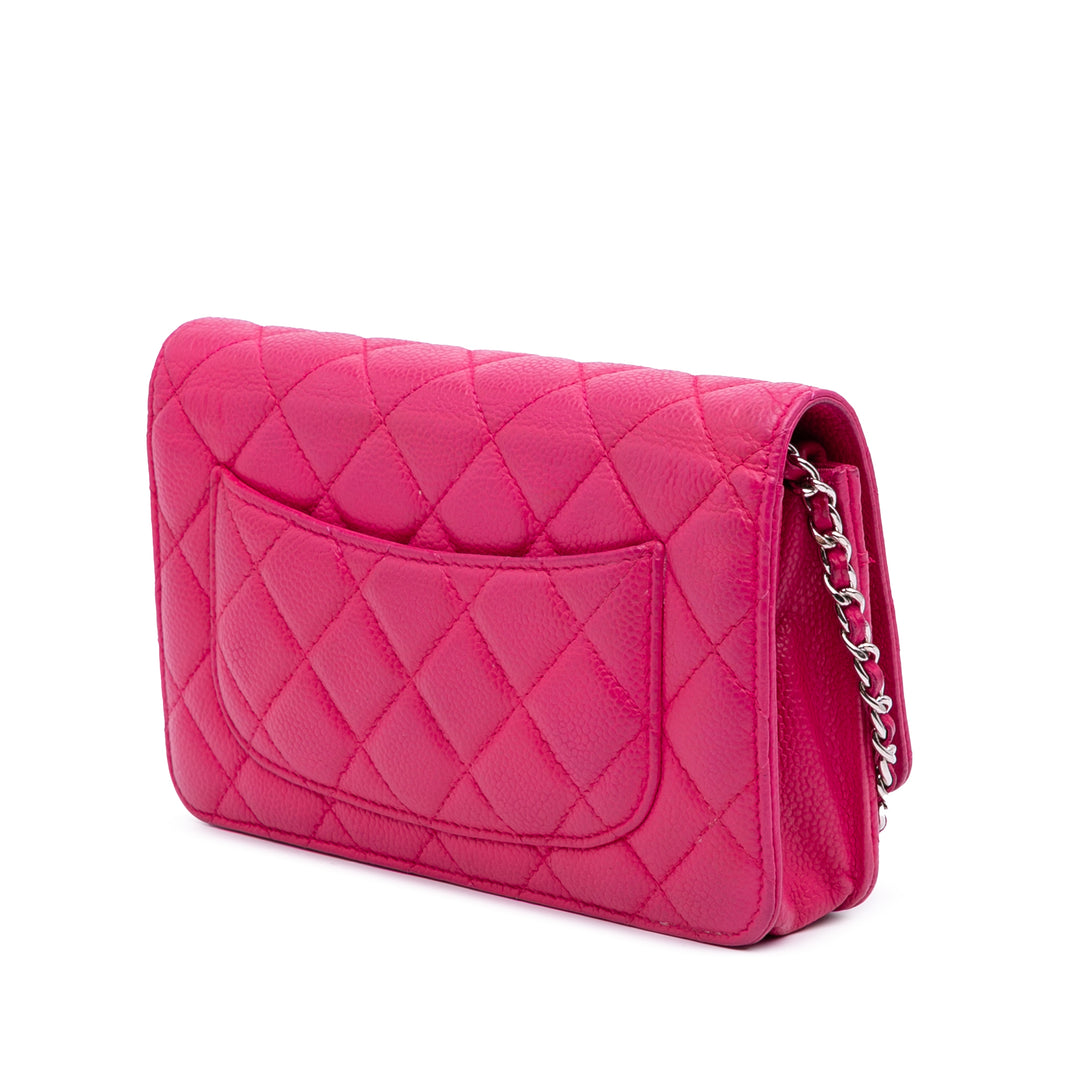 Classic Caviar Wallet On Chain Pink - Gaby Paris