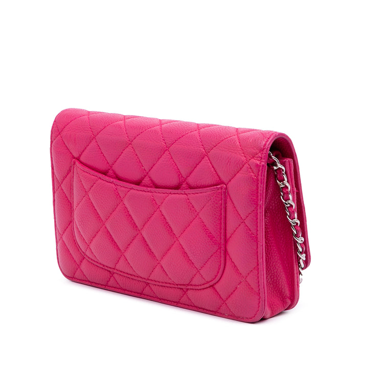 Classic Caviar Wallet On Chain Pink - Gaby Paris