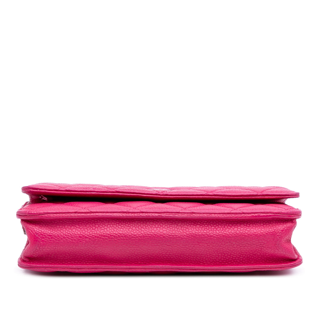 Classic Caviar Wallet On Chain Pink - Gaby Paris