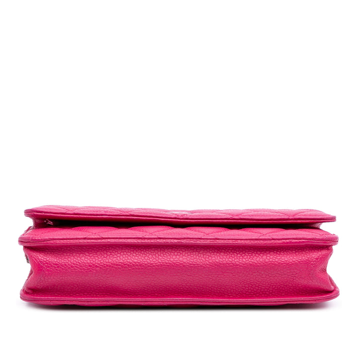 Classic Caviar Wallet On Chain Pink - Gaby Paris