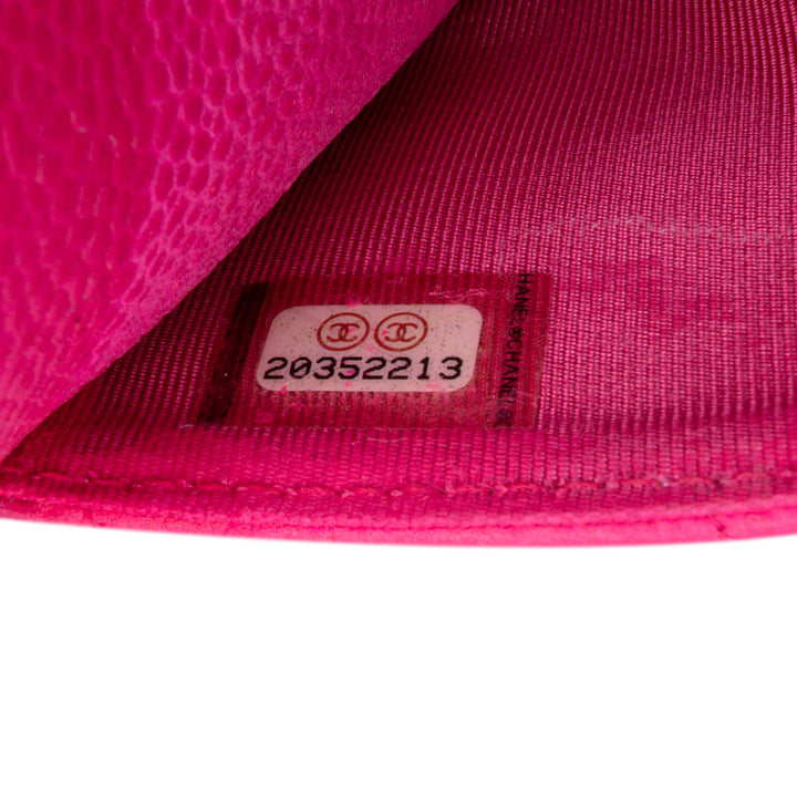 Classic Caviar Wallet On Chain Pink - Gaby Paris