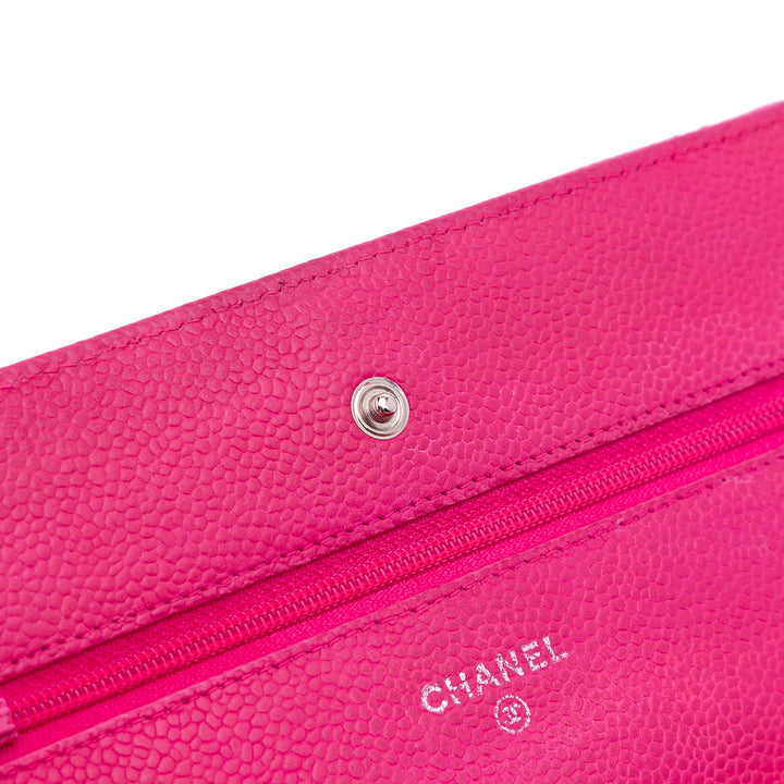 Classic Caviar Wallet On Chain Pink - Gaby Paris