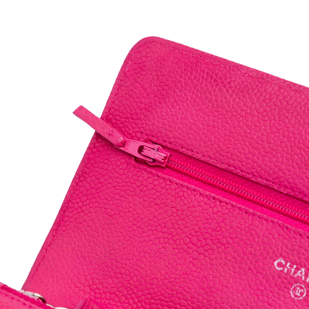 Classic Caviar Wallet On Chain Pink - Gaby Paris