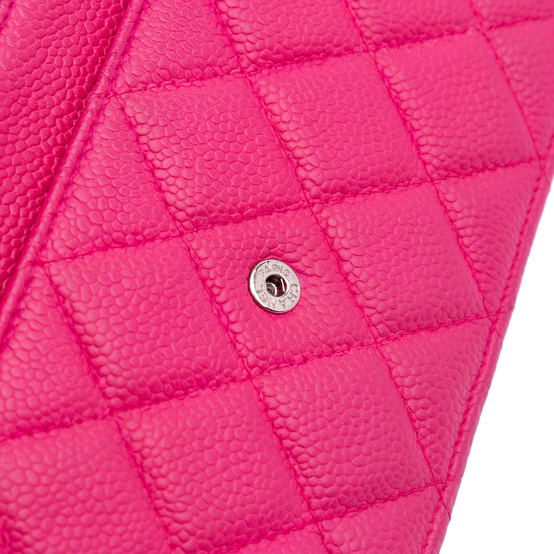 Classic Caviar Wallet On Chain Pink - Gaby Paris