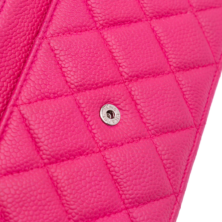 Classic Caviar Wallet On Chain Pink - Gaby Paris