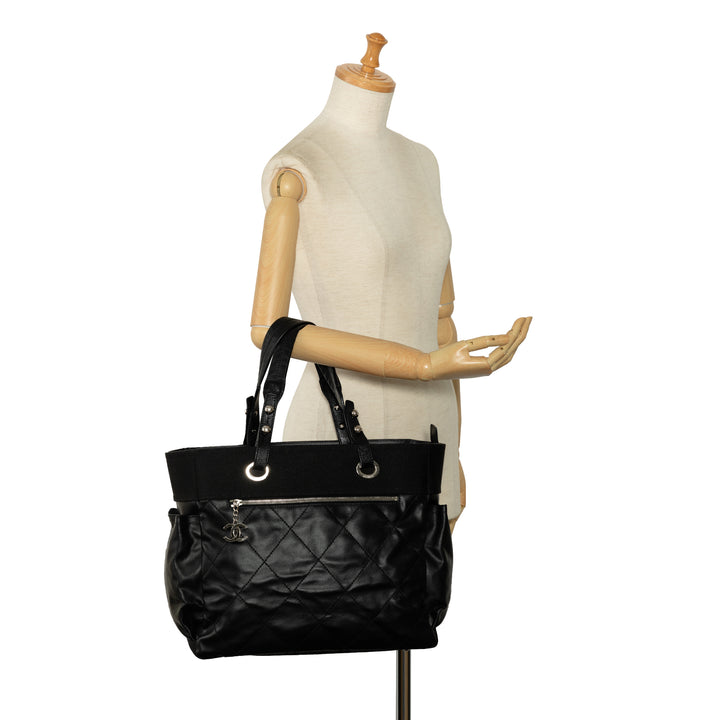 Large Paris Biarritz Tote Black - Gaby Paris