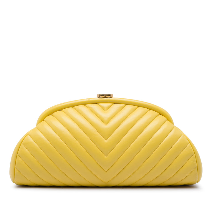 Chanel Chevron Cuir d’agneau Kisslock Pochette
