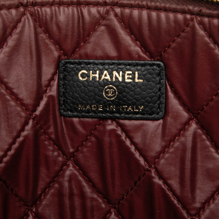 Chanel Matelassé Surpiqué Zippé Pochette Grand Cuir de veau