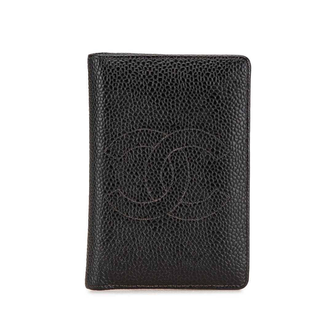 CC Caviar Card Holder Black - Gaby Paris