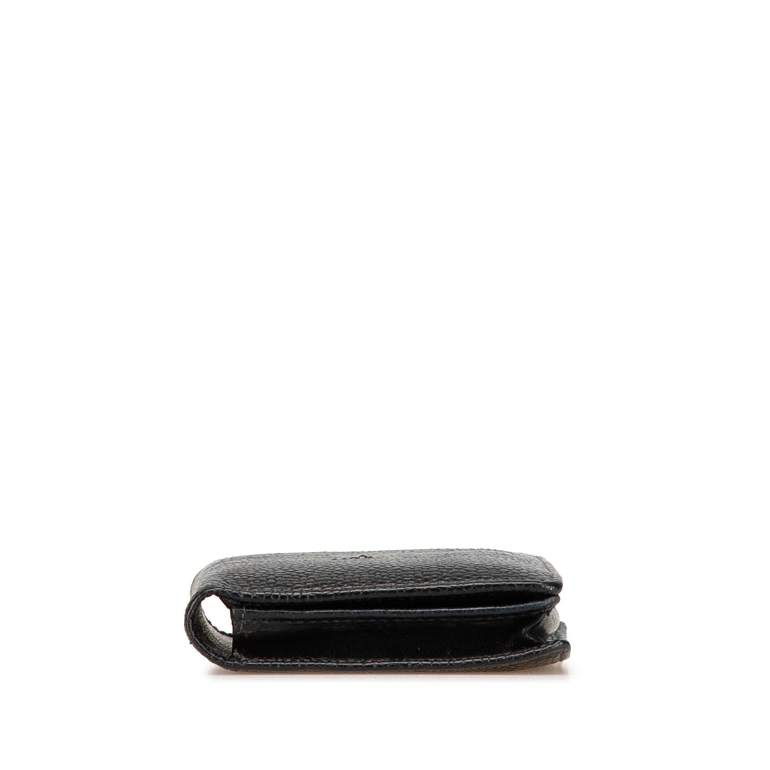 CC Caviar Card Holder Black - Gaby Paris