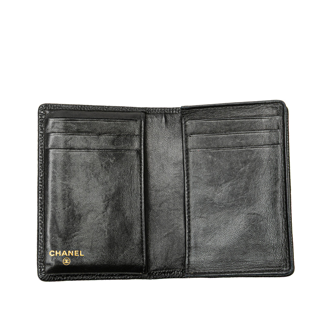 CC Caviar Card Holder Black - Gaby Paris