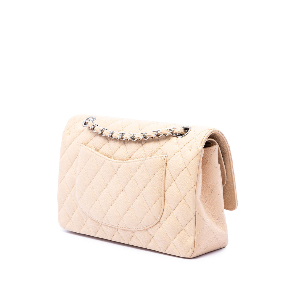 Chanel Classic Double rabat Moyen Cuir caviar Beige – vue 2 – GABY PARIS