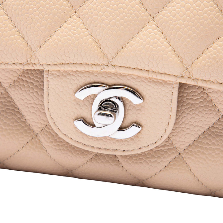 Chanel Classic Double rabat Moyen Cuir caviar Beige – vue 5 – GABY PARIS
