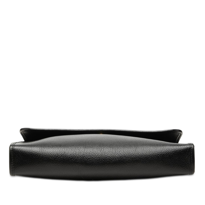 Saint Laurent Pochette grainé Cuir de veau grainé Noir – vue 3 – GABY PARIS