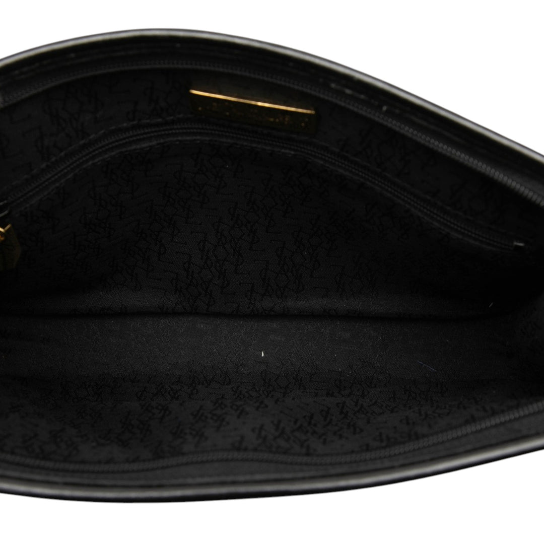 Saint Laurent Pochette grainé Cuir de veau grainé Noir – vue 4 – GABY PARIS