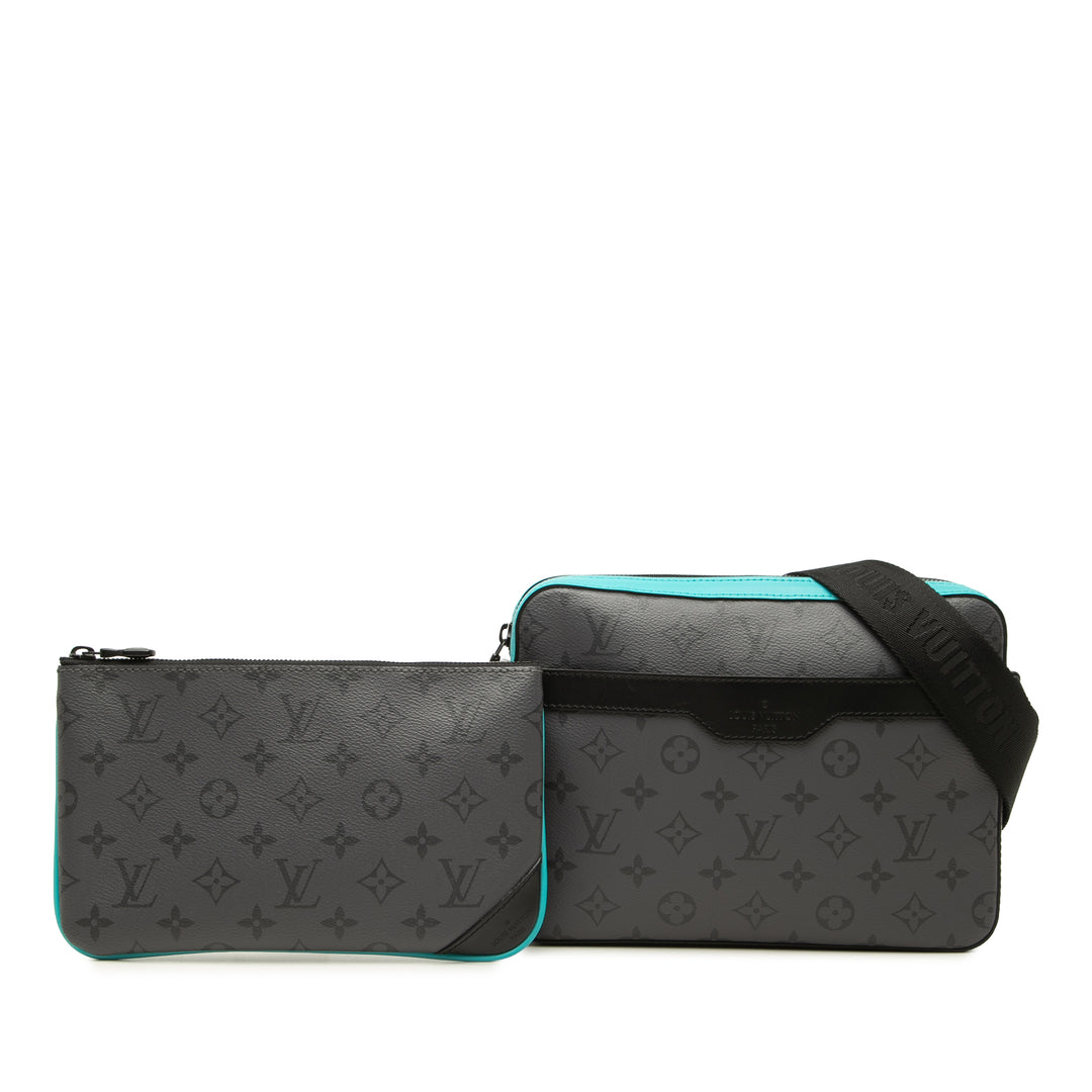 Louis Vuitton Trio Messenger Monogram Eclipse Gris – vue principale – GABY PARIS