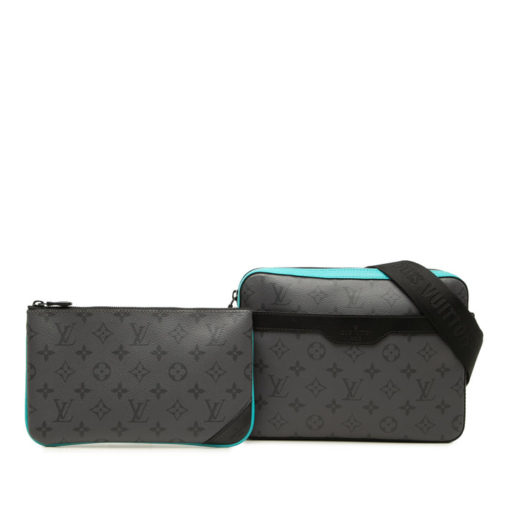 Louis Vuitton Trio Messenger Monogram Eclipse Gris – vue principale – GABY PARIS