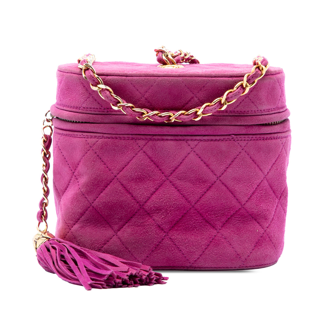 Chanel Matelassé Pompon Vanity Violet – vue principale – GABY PARIS
