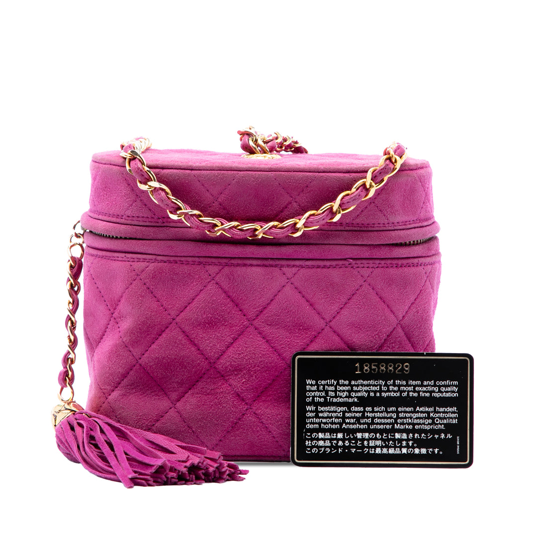 Chanel Matelassé Pompon Vanity Violet – vue 7 – GABY PARIS