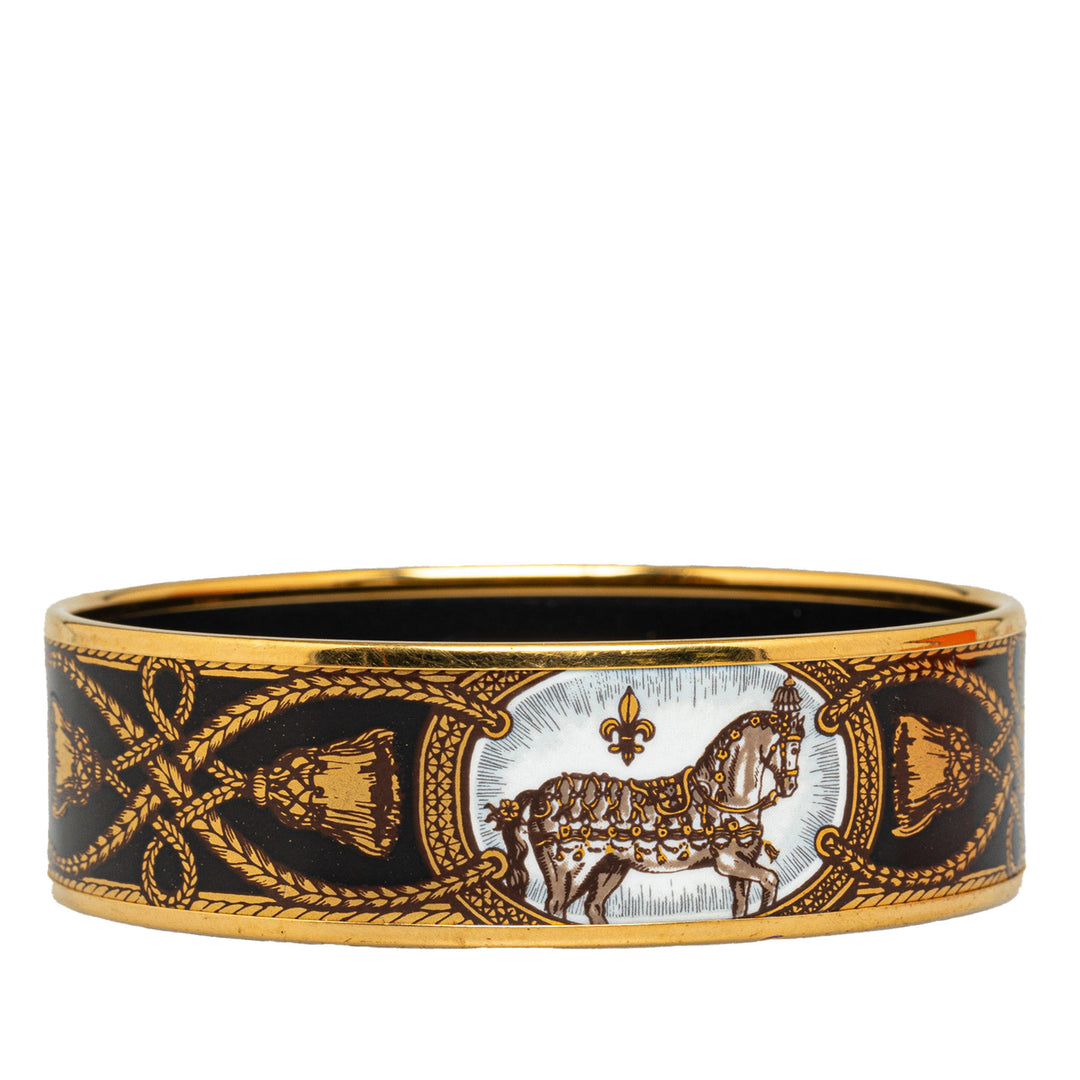 Wide Enamel Bangle Gold - Gaby Paris