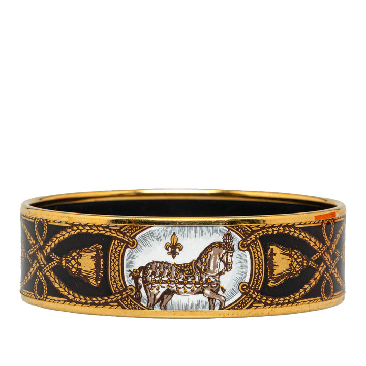 Wide Enamel Bangle Gold - Gaby Paris