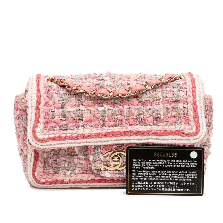 Chanel Mini Rectangular Classic Tweed Braid Flap Rose – GABY PARIS Authentique