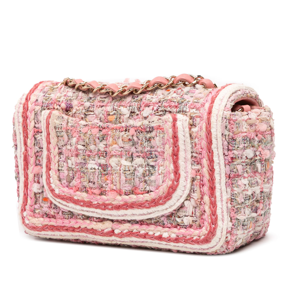 Chanel Mini Rectangular Classic Tweed Braid Flap Rose – GABY PARIS Authentique