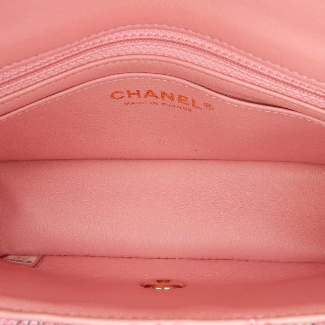 Chanel Mini Rectangular Classic Tweed Braid Flap Rose – GABY PARIS Authentique