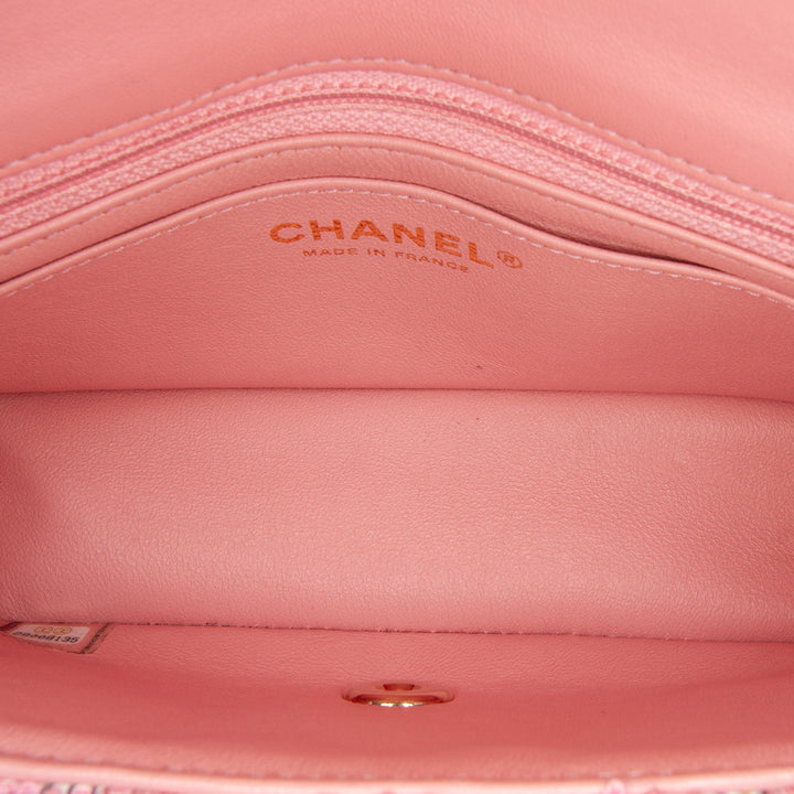 Chanel Mini Rectangular Classic Tweed Braid Flap Rose – GABY PARIS Authentique