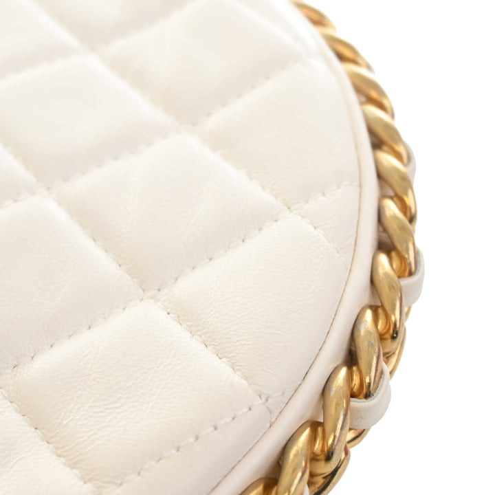 Chanel Mini Cuir d’agneau Rond Camellia Pochette