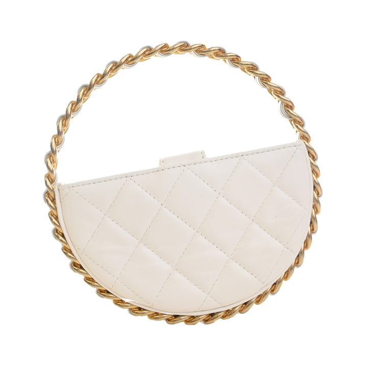 Chanel Mini Cuir d’agneau Rond Camellia Pochette