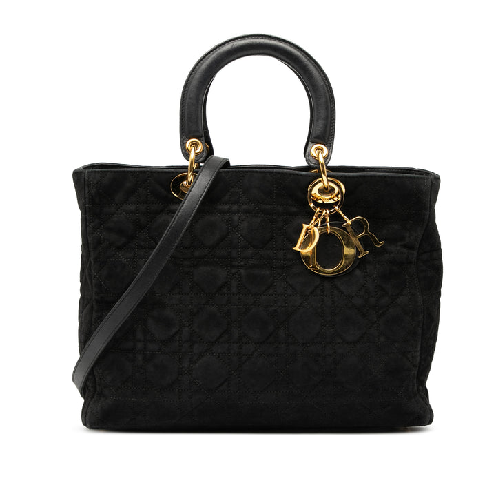 Dior Large Daim Cannage Lady Dior Noir – GABY PARIS Authentique