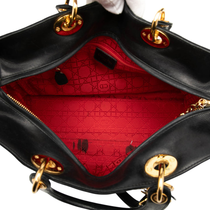 Dior Large Daim Cannage Lady Dior Noir – GABY PARIS Authentique