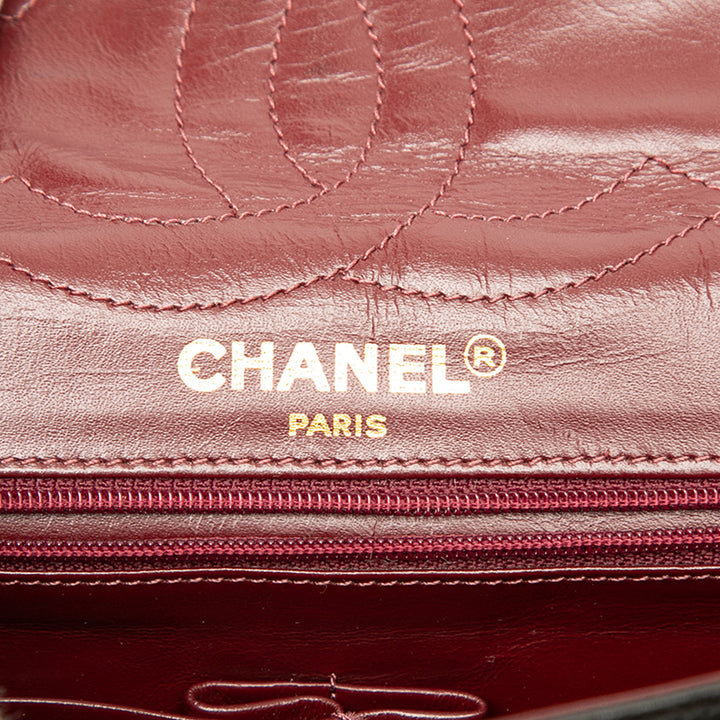 Chanel Édition limitée Paris CC Matelassé Double rabat Moyen Cuir d'agneau Noir – vue 5 – GABY PARIS