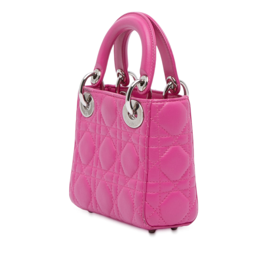 Lady Dior Cannage Mini Cuir d'agneau Rose